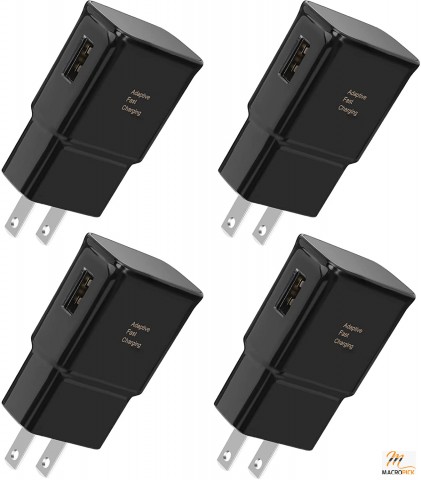 Adaptive Fast Charging Block USB Wall Charger Plug Travel Adapter Android Phone Charger,4pcs