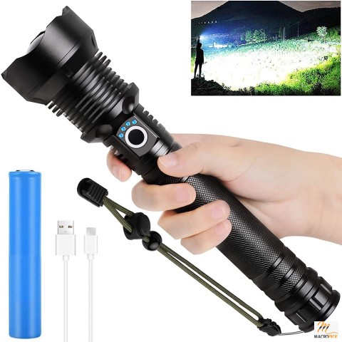 7100 Lumen with 26650 rechargeable Batteries LED Tactical Flashlight