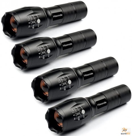 Military Grade Tactical Led Waterproof Flashlight,4 Pcs