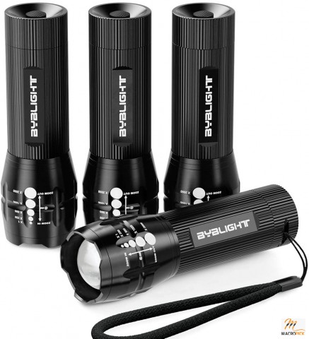 Pack of 4 Flashligts, 150 Lumens LED Flashlight