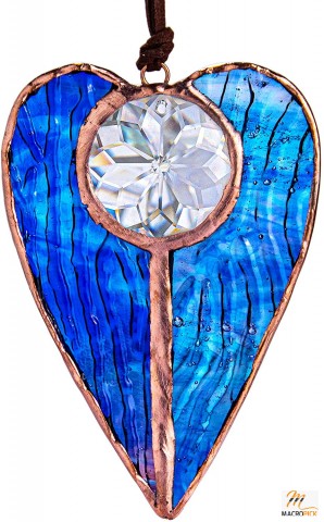 High-quality Material Suncatcher Glass Art Ornament -  Heart Shaped Decor Rainbow Art