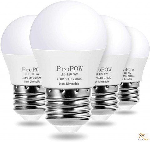 A15 LED Bulb 40 Watt Equivalent - Soft White 2700K Energy Saving Low Watt Light Bulbs - (4 Pack)