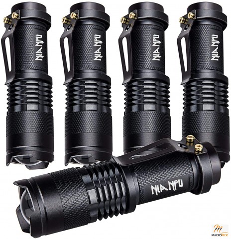 5 Pack SK-68 3 Modes Handheld Mini Cree Q5 LED Flashlight