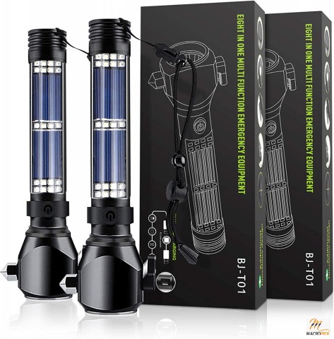 2Pack Patriot Flashlight, Handheld Solar Powered Flashlights Cell Phone Charger