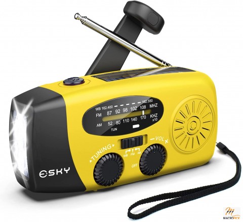 Emergency Portable Solar Radios Hand Crank Radio with LED Flashlight