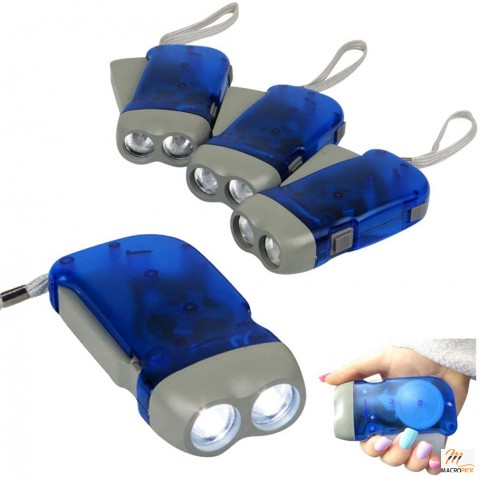 LED Bright Light Hand Crank Flashlight 4 Pack