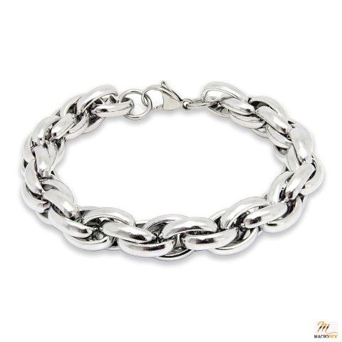 Men's Rope Chain Bracelet with Easy Lobster Clasp | Stainless Steel, 8.5"