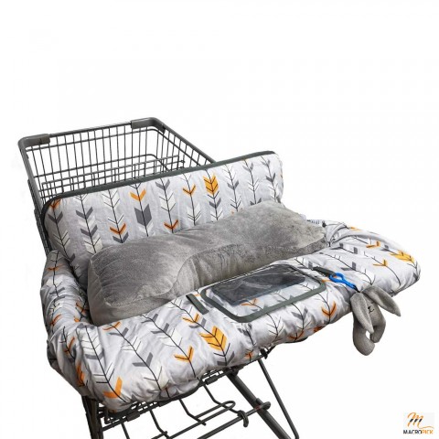 Shopping Cart Cover for Baby - With 6.5" Cellphone Holder - Minky Bolster Positioner