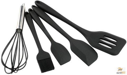 5PCS Silicone Kitchen Utensils Set Spatulas Brush Cooking Tools