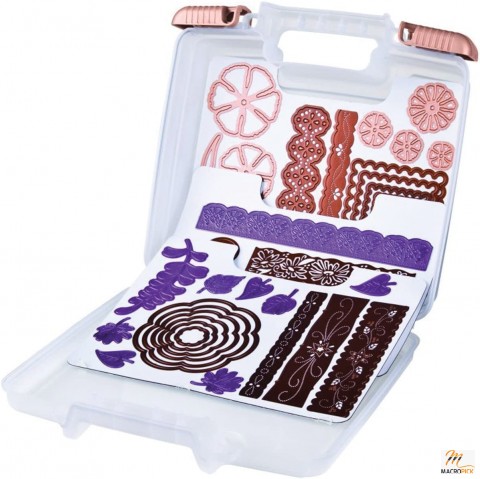Magnetic Die Storage Case with 3 Magnetic Die Sheets | Portable Paper Craft & Die Organizer with Handle