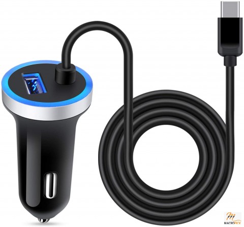 Car Adapter 3.4A Fast Charging and 3ft Type C Cable