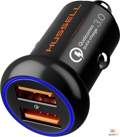 Portable 3.0 Car Chargers with Dual USB Ports Adapter