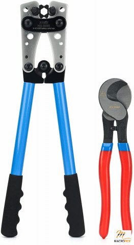 Wire Shear Cutter and Battery Cable Lug Crimping Tool