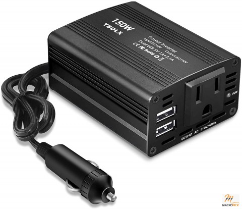 Black-Colored coreded Electric DC 12V to110V AC Power Inverter