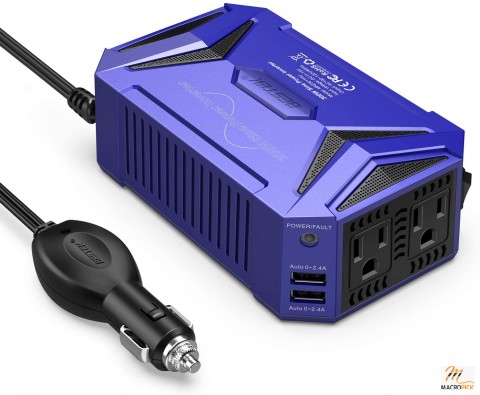 Power Inverter Car Adapter with 4.2A Dual Smart USB Ports 300Watt