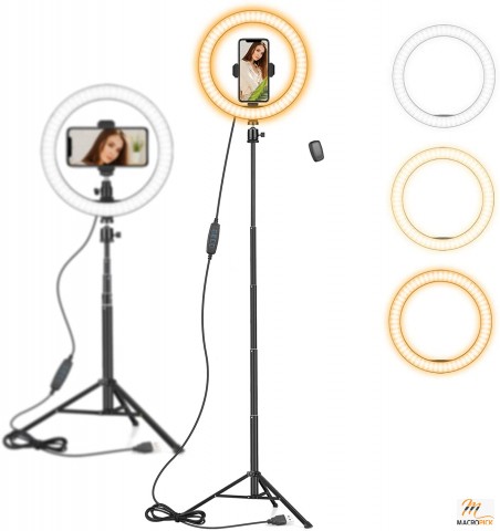 LED Ring 10" Light with 59" Tripod Stand & Phone Holder
