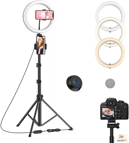 10" Led Ring Light with Tripod Stand 67" and 2 Phone Holders