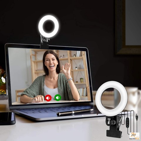 CIRCLE DESIGN Multi Purpose Video Conference Bluetoot Enabled Ring Light Kit | Ring Light for Monitor Clip On