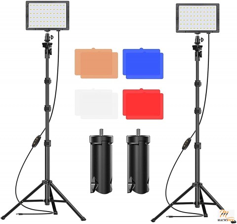 Adjustable Tripod Stand with LED Video Light & USB Portable Fill Light for Photo Studio Shooting