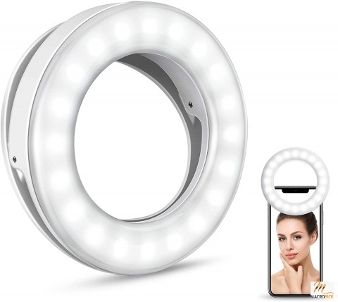 Rechargeable Selfie Ring Light With Holding Clip On | Selfie Fill Light