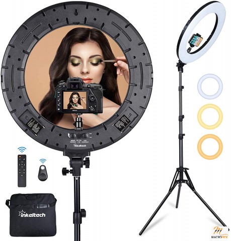 LED Ring Light Kit with Stand |18 inch 60 W Dimmable Adjustable 3000-6000 K Color Temperature Lighting