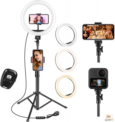 10" Selfie Ring Light with 63" Tripod Stand & Phone Holder