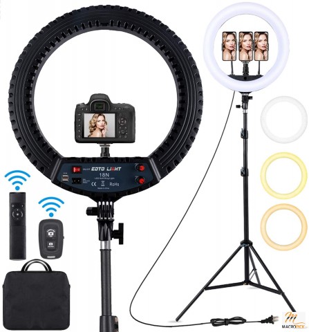 LED Ring Light 18" with Tripod Stand Dimmable Makeup Selfie Ring Light