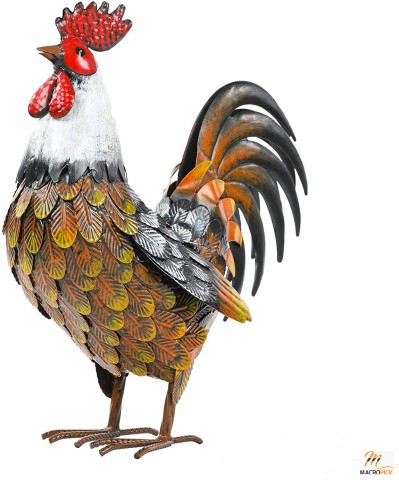 Metal Rooster Statue For Garden Decoration |  Hand-Finished With High Quality Metal & Rustproof Paint Coat