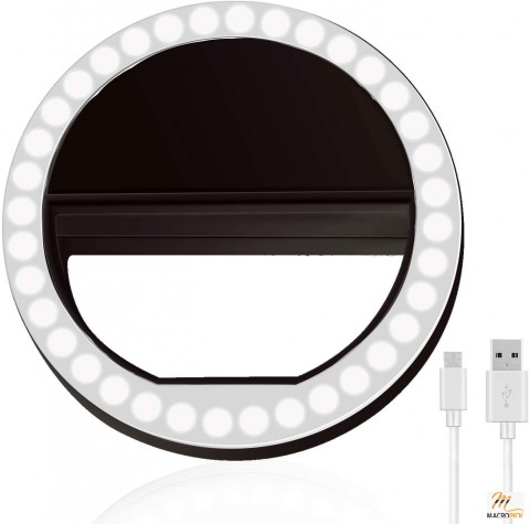 3 LIGHTING MODE Selfie Ring Light | Rechargeable Portable Clip-on Selfie Fill Light with 36 LED