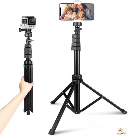 Phone Tripod Head Mount Stand 62" with Wireless Remote