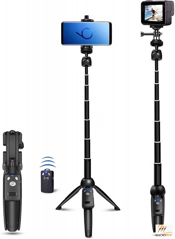 40" Selfie Stick and Tripod Stand Lightweight and Portable with Wireless Remote