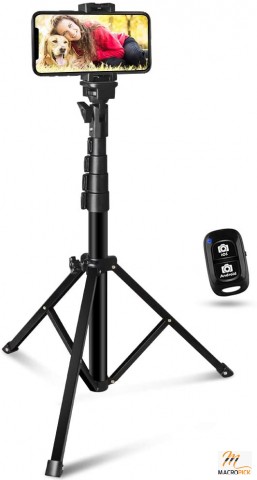 60-inch Selfie Stick Tripod, Extendable Cell Phone Tripod Stand with Wireless Remote Shutter