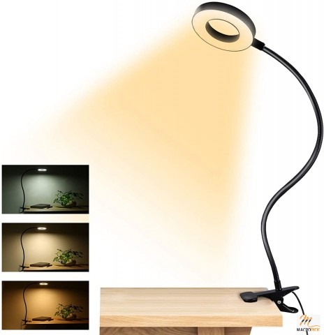 USB Desk Lamp 48 LED | Clip on Light Reading Lights with 3 Color Modes 10 Brightness