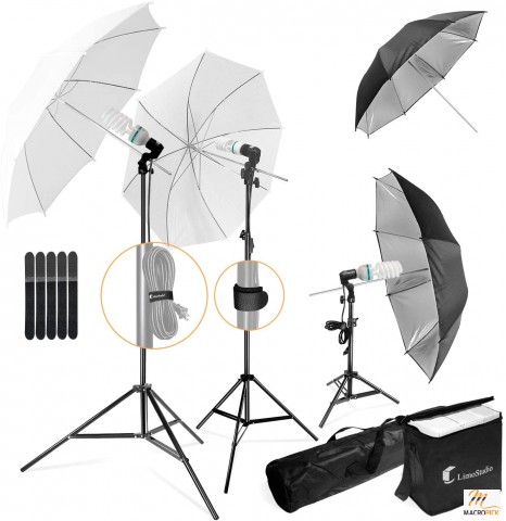 Multi Functional single Head Lighting Blub | Lighting Kit for White and Black Umbrella with Carry Bag