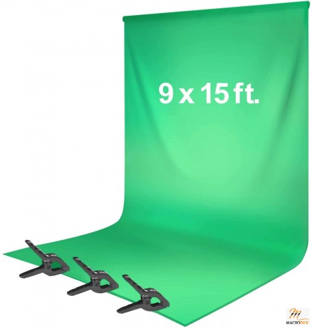 9 x 15 feet / 2.7 x 4.6 Meter Photography Backdrop Background Screen with Clamps