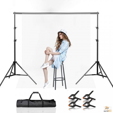 Adjustable Backdrop Stand 7.5 FT x 10 FT | Photography Support System Kit with Carrying Bag