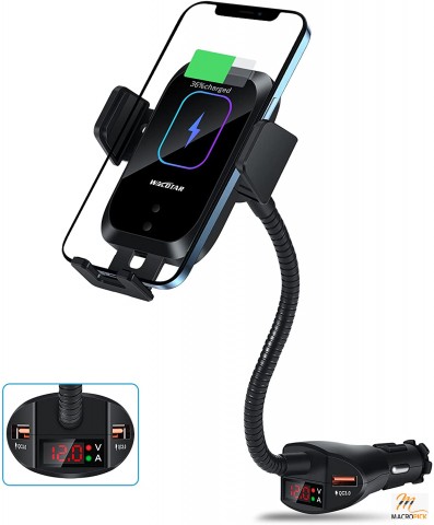 Phone Holder Mount Car Cigarette Lighter 15W Wireless Fast Charger