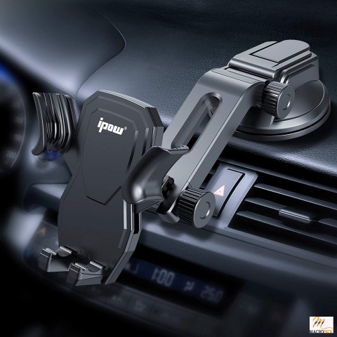 Car Phone Holder Mount Dashboard Gravity | Auto Retractable Clamp Maximum Angle Adjustment