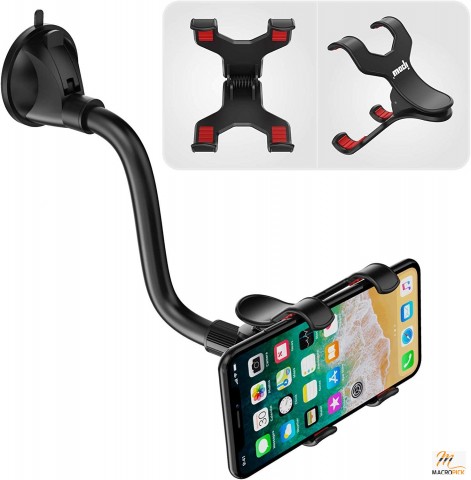 Cell Phone Holder Mount Long Arm Upgraded No Glue For Car | Windshield with Strong Suction