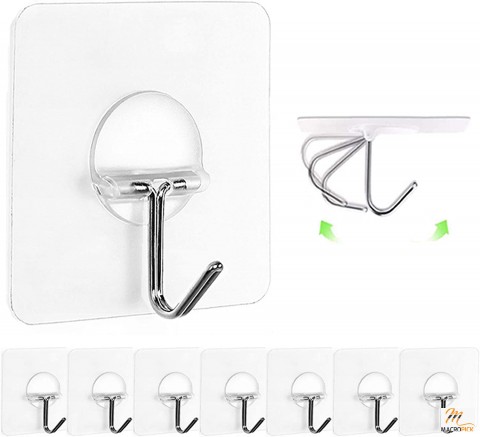 Adhesive Wall Hooks | Waterterproof & No Trace Wall Hooks | Heavy Duty 13.2lb(Max) Nail Free Sticky Hangers with Stainless Hooks