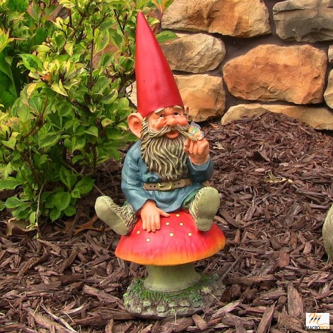 Green-Colored Lawn Statue Outdoor Garden Gnome Adam