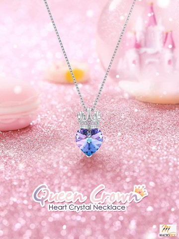 Necklaces for Girls Women Heart Crystal Pendant