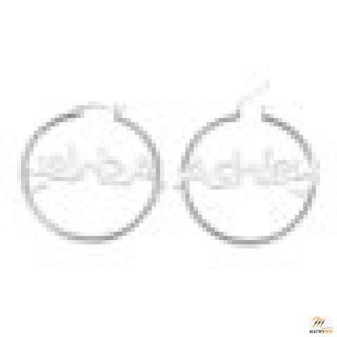 14k White Gold Plated Big Hoop Earrings