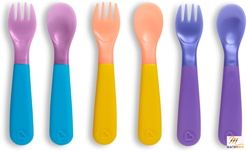 6 pack of Colored Toddler Forks and Spoons