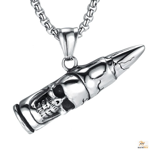 NUOLUX 1pc Openable Bullet Head Necklace Man's Skull Pattern