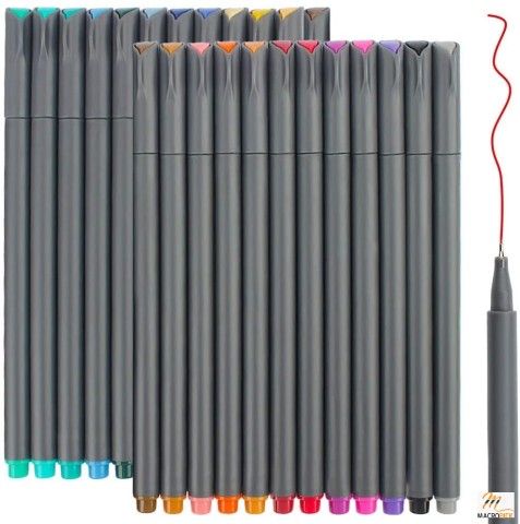 Multicolor 24 Vibrant Colors Pens Smooth Sketch Writing Drawing Pens