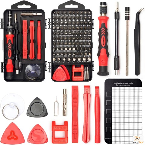 Computer & Phones Repair Tool Kit with Case and Precise Screwdriver Set-122 in 1 Electronics Magnetic