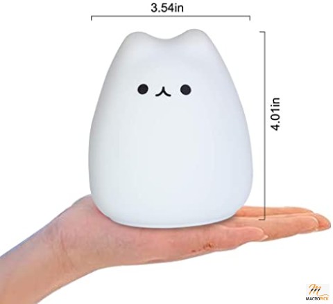 Lngoor Litake LED Cat Night Light, Battery Powered Silicone Cute Cat