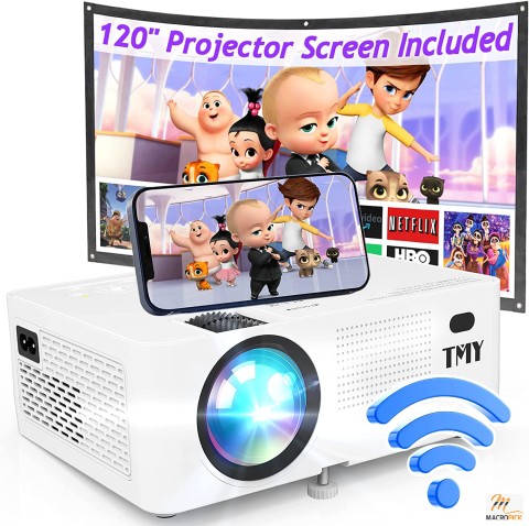 Portable Outdoor Projector 5G Wifi Projector with Bluetooth 5.1 | 9000 Lumens HD Movie Projector