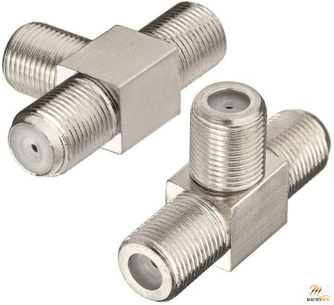 Splitter 3 Way F-Type Female To 2 Coaxial Connector Adapter T-Shape